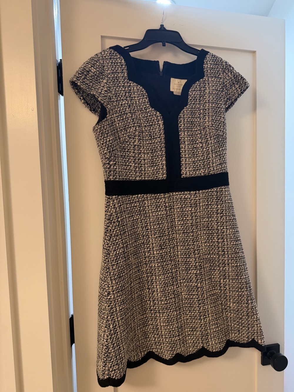 kate spade Black and White Tweed Fit & Flare Dress